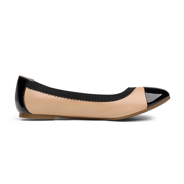 Ballet Walking Flats Shoes - NUDE BLACK - 2
